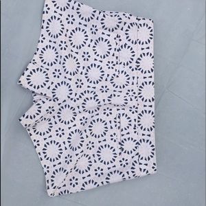 J crew Stretch Shorts Black & Pink Print Size 10